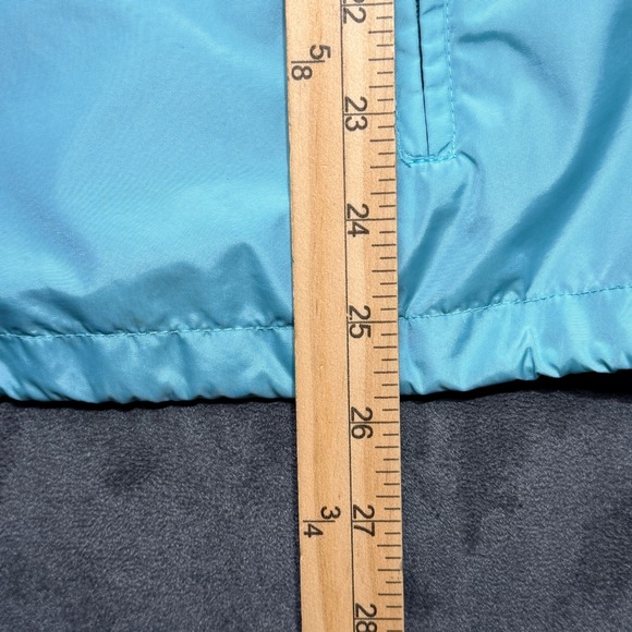 Vtg 80s Woolrich Woman Windbreaker Jacket M Surf Green Packable Lightweight Hood - Picture 6 of 8